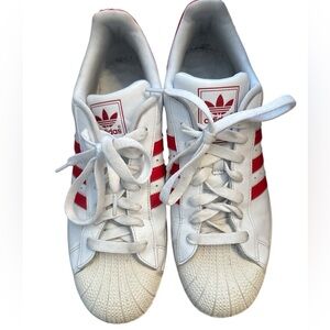 Adidas Originals Superstar II Mens Sneakers White Red Stripe Leather 12